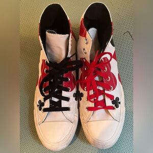 Converse All Star Chuck Taylor Hi Queen of Hearts  White High Top Shoes M 9 W 11